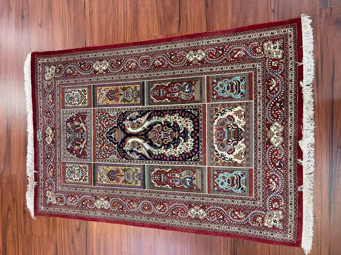 Extremely Fine Persian Silk Qum Rug - Image 10