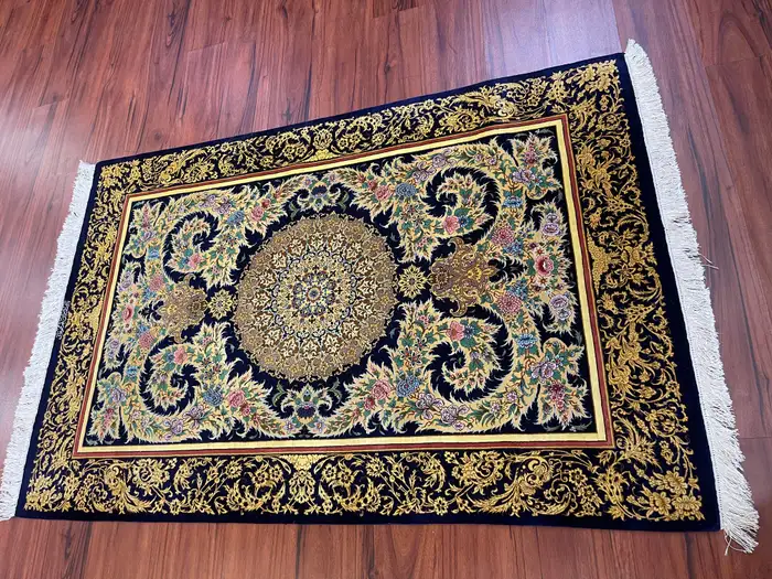 Extremely Fine Persian Silk Qum Rug - Image 12