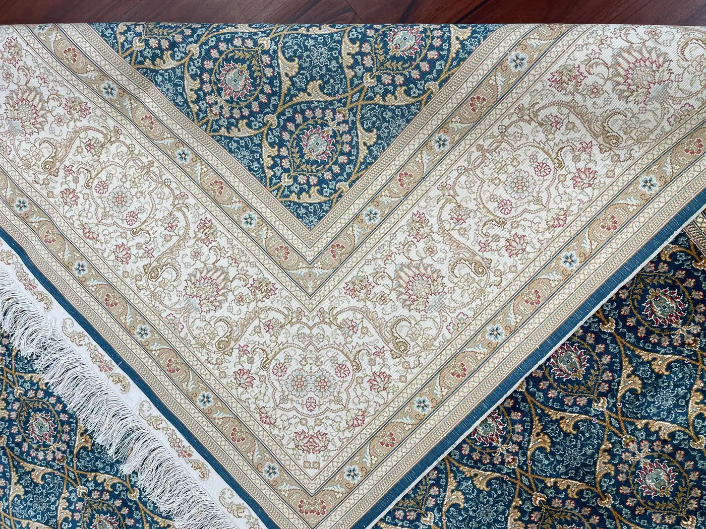 Very Fine Sino Tabriz Silk Rug - Image 2