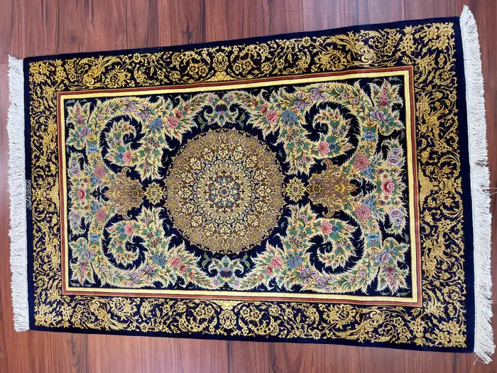 Extremely Fine Persian Silk Qum Rug - Image 15