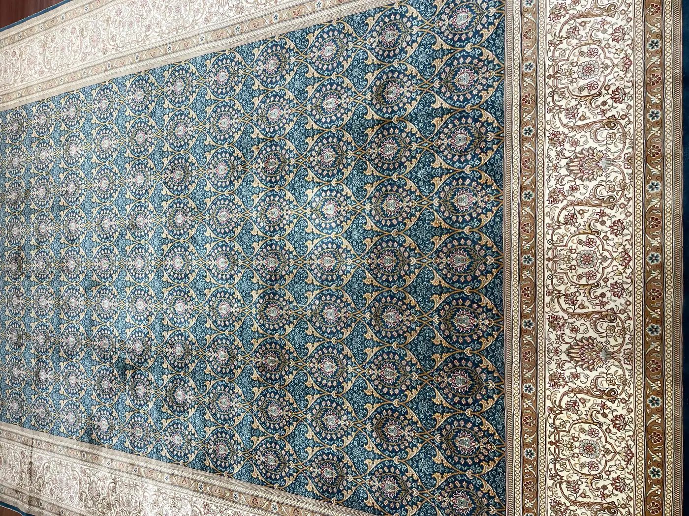 Very Fine Sino Tabriz Silk Rug - Image 6