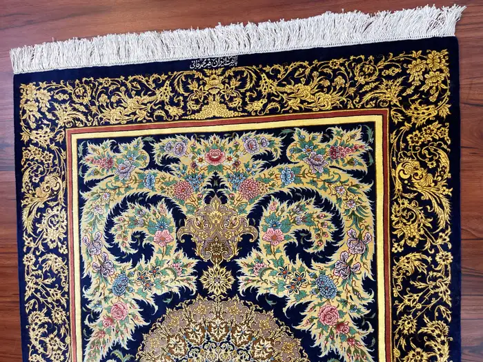 Extremely Fine Persian Silk Qum Rug - Image 5