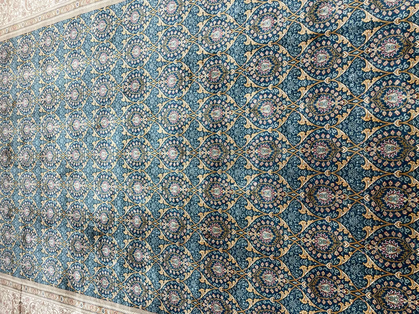 Very Fine Sino Tabriz Silk Rug - Image 7