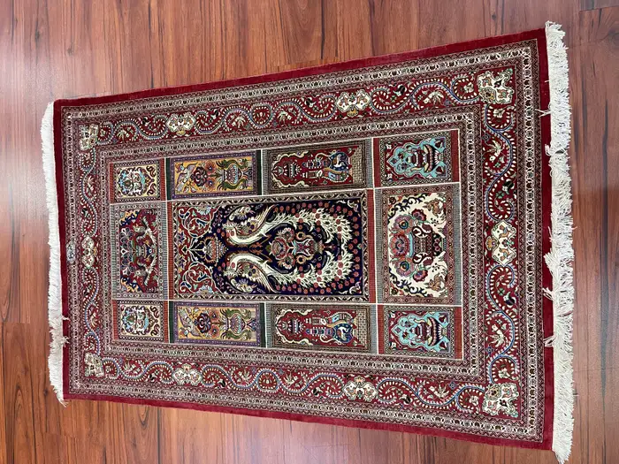 Extremely Fine Persian Silk Qum Rug - Image 3