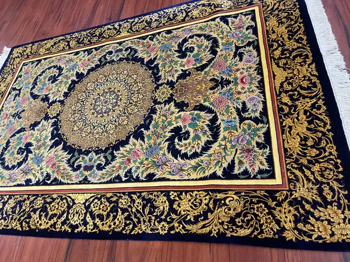 Extremely Fine Persian Silk Qum Rug - Image 6
