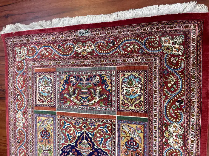 Extremely Fine Persian Silk Qum Rug - Image 4
