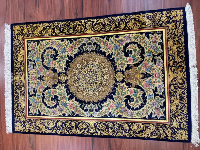 Extremely Fine Persian Silk Qum Rug - Image 7