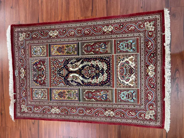 Extremely Fine Persian Silk Qum Rug - Image 5
