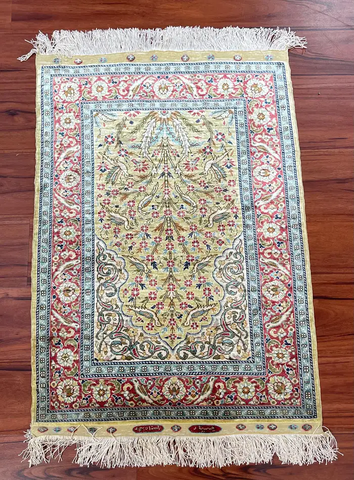 Very Fine Turkish Silk Hereke Rug/Carpet - Image 5