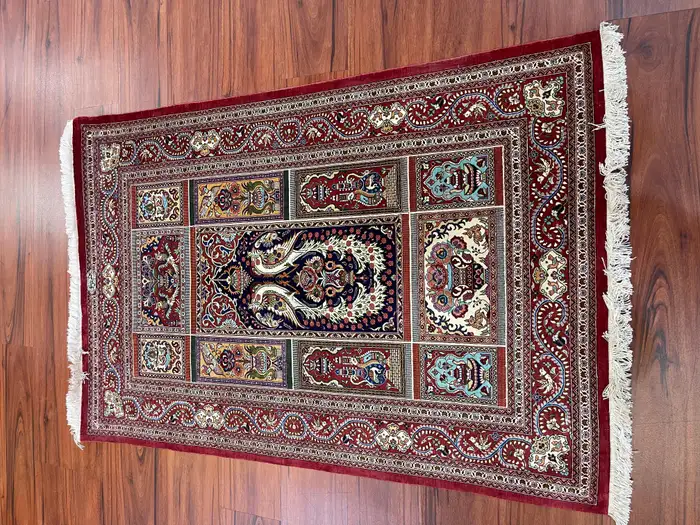 Extremely Fine Persian Silk Qum Rug - Image 6