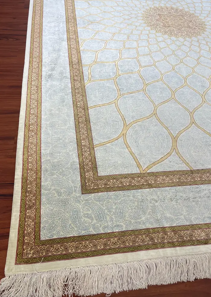Extremely Fine Persian Silk Qum Rug - Image 6