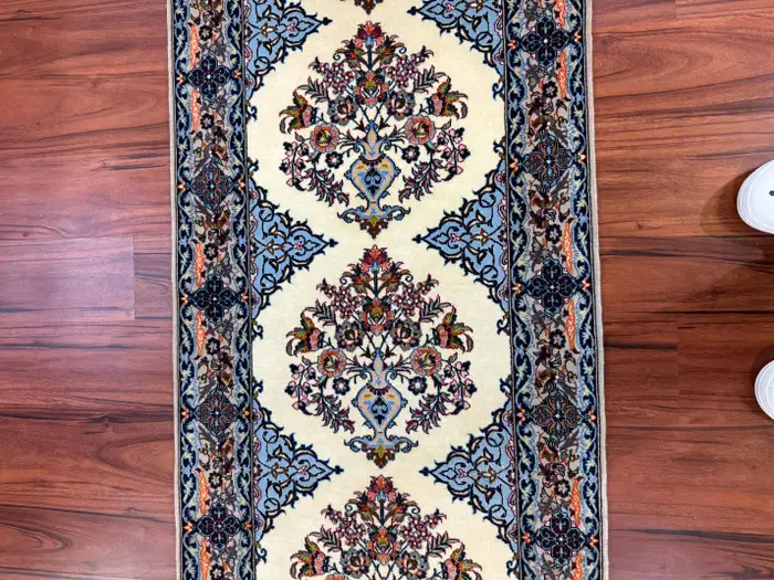Very Fine Persian Isfahan Runner Rug - Image 8