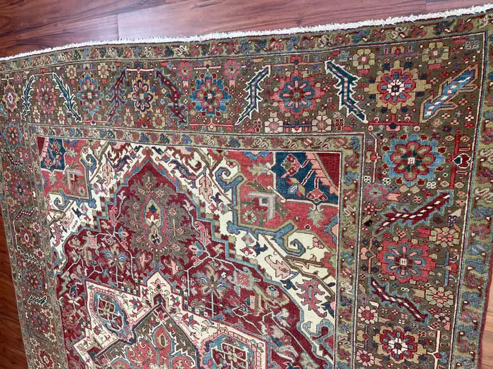 Antique Persian Heriz Serapi Rug - Image 15