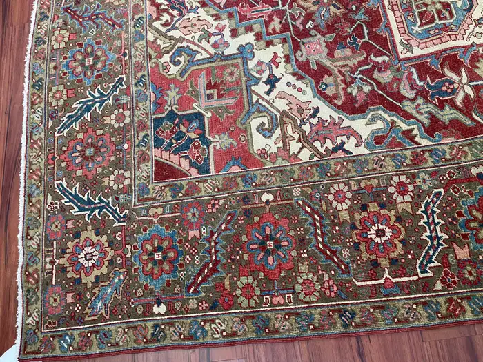 Antique Persian Heriz Serapi Rug - Image 10
