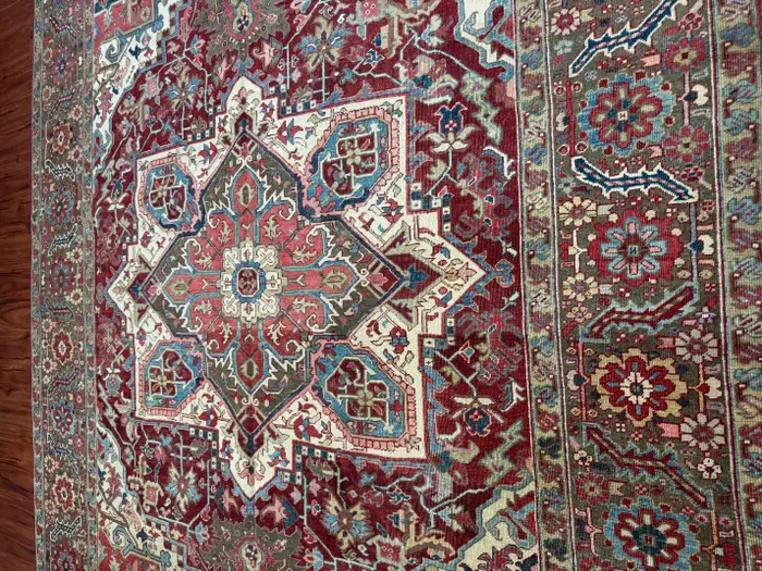 Antique Persian Heriz Serapi Rug - Image 11