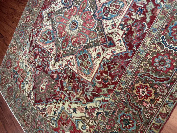 Antique Persian Heriz Serapi Rug - Image 12