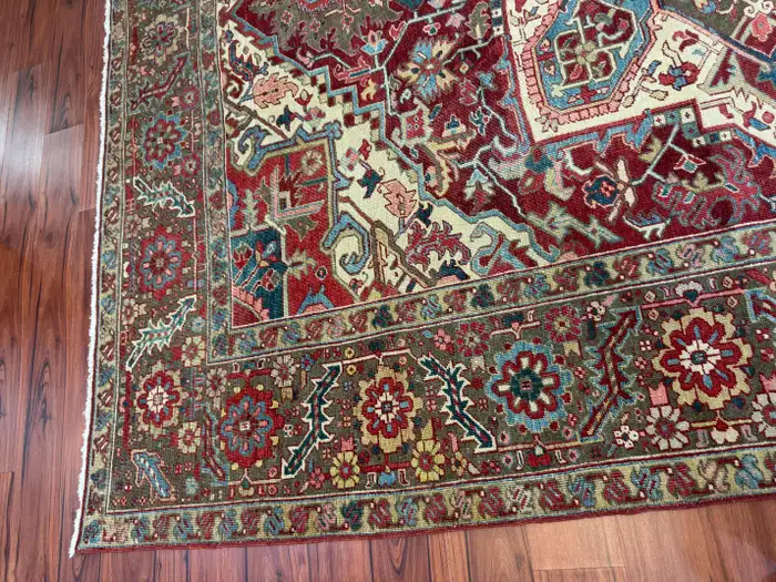 Antique Persian Heriz Serapi Rug - Image 13