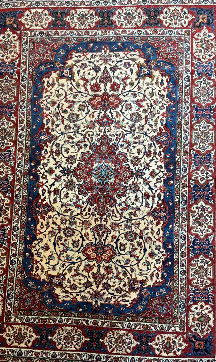 Semi Antique Extremly Fine Persian Isfahan Rug - Image 14