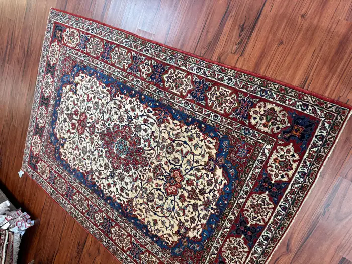 Semi Antique Extremly Fine Persian Isfahan Rug - Image 16