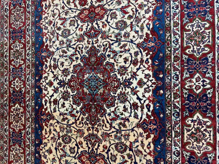 Semi Antique Extremly Fine Persian Isfahan Rug - Image 4