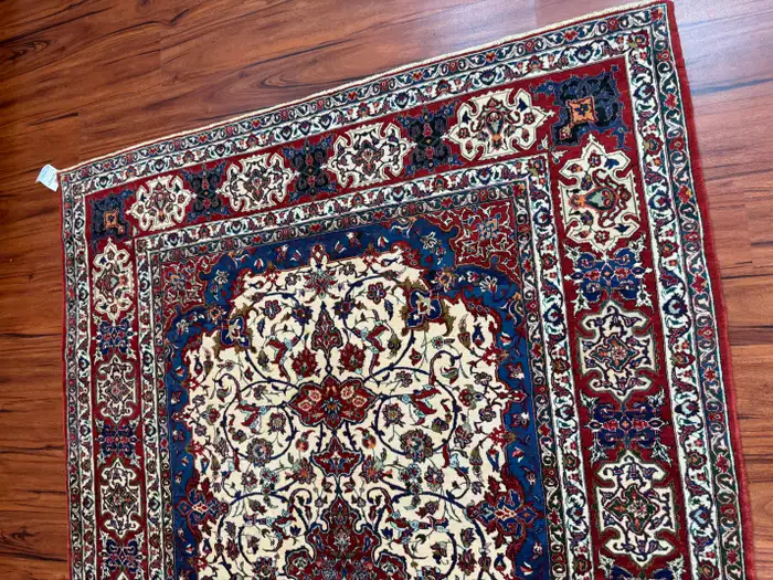 Semi Antique Extremly Fine Persian Isfahan Rug - Image 5