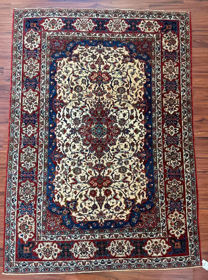 Semi Antique Extremly Fine Persian Isfahan Rug - Image 13