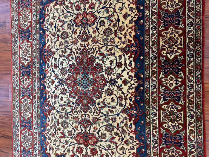 Semi Antique Extremly Fine Persian Isfahan Rug - Image 11