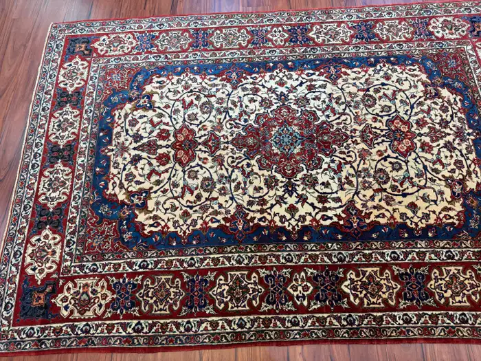 Semi Antique Extremly Fine Persian Isfahan Rug - Image 12