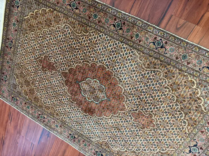 Vintage Persian Tabriz Mahi Rug - Image 2