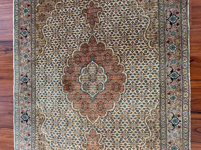Vintage Persian Tabriz Mahi Rug - Image 4