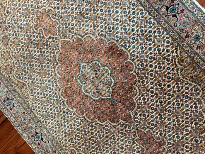Vintage Persian Tabriz Mahi Rug - Image 8
