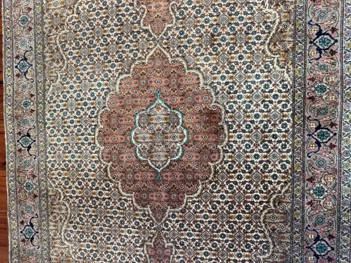 Vintage Persian Tabriz Mahi Rug - Image 9