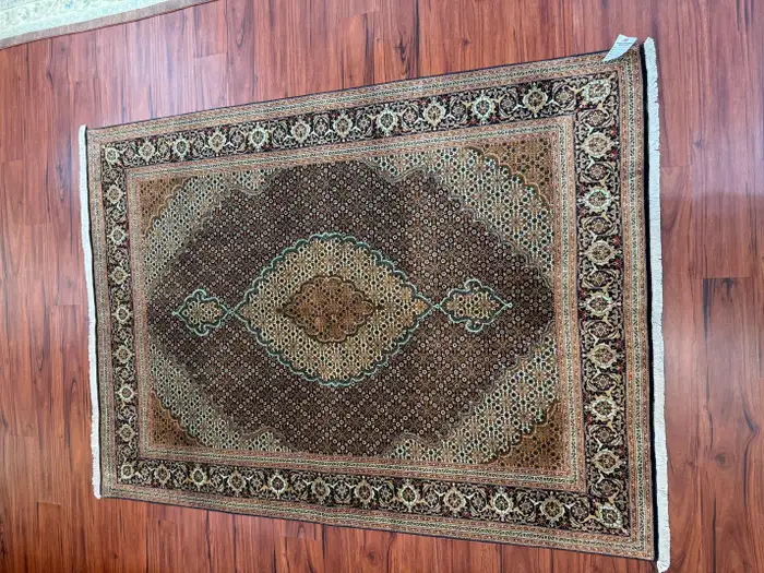 Very Fine Vintage Persian Tabriz Mahi Rug - Image 16
