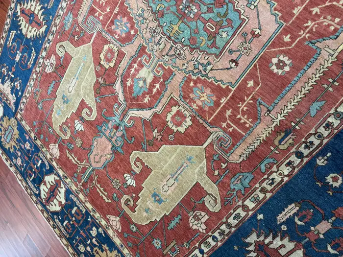 Antique Persian Serapi Bakshaish Rug - Image 9