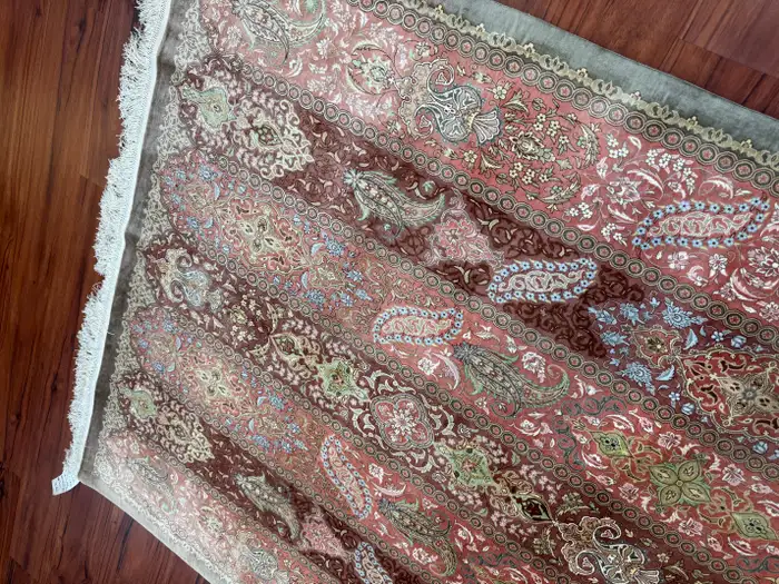 Extremely Fine Persian Silk Qum Rug - Image 8