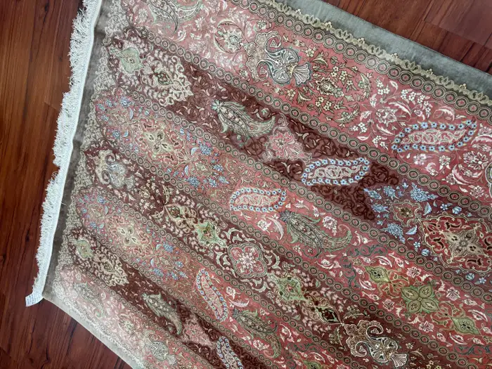 Extremely Fine Persian Silk Qum Rug - Image 9