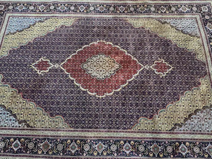 Semi-Antique Persian Tabriz Mahi Rug - Image 5