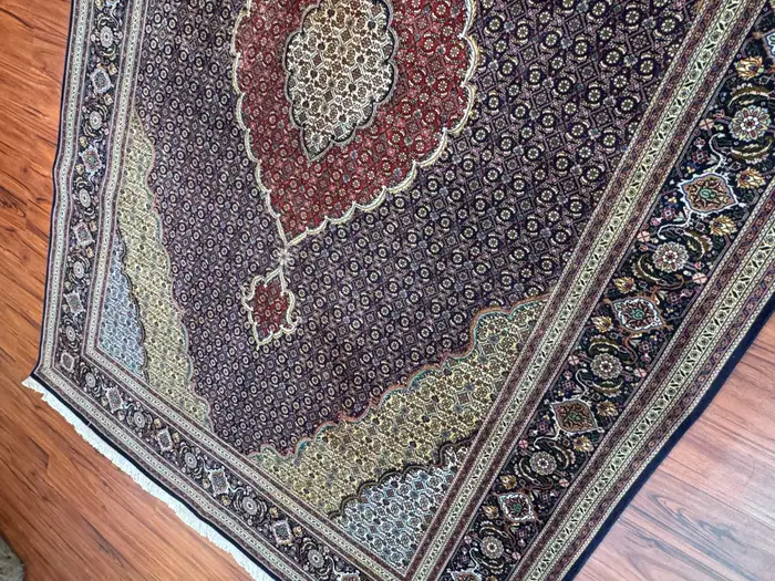 Semi-Antique Persian Tabriz Mahi Rug - Image 6