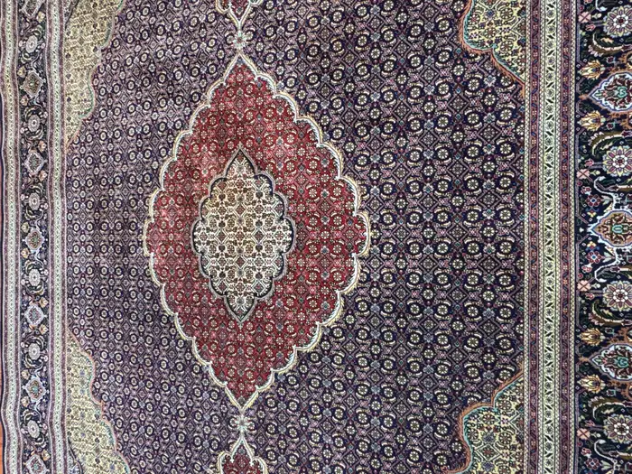 Semi-Antique Persian Tabriz Mahi Rug - Image 7