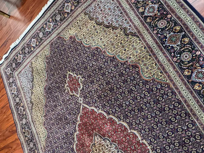 Semi-Antique Persian Tabriz Mahi Rug - Image 8
