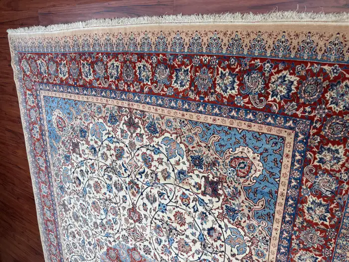 Extremely Fine Semi-Antique Persian Isfahan Rug - Image 6