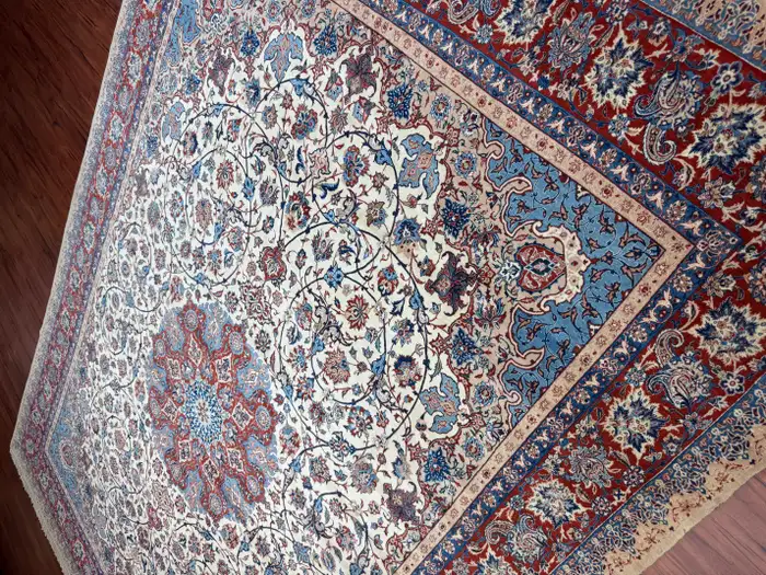 Extremely Fine Semi-Antique Persian Isfahan Rug - Image 7