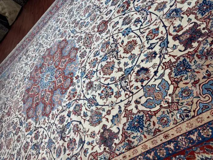 Extremely Fine Semi-Antique Persian Isfahan Rug - Image 9