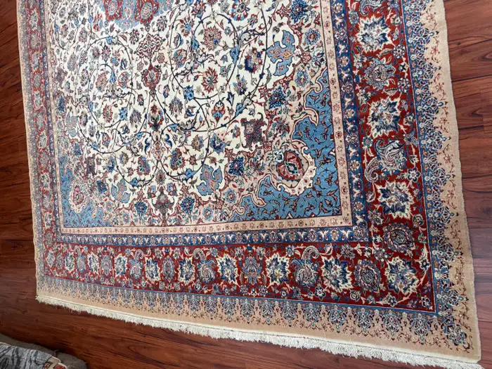 Extremely Fine Semi-Antique Persian Isfahan Rug - Image 12
