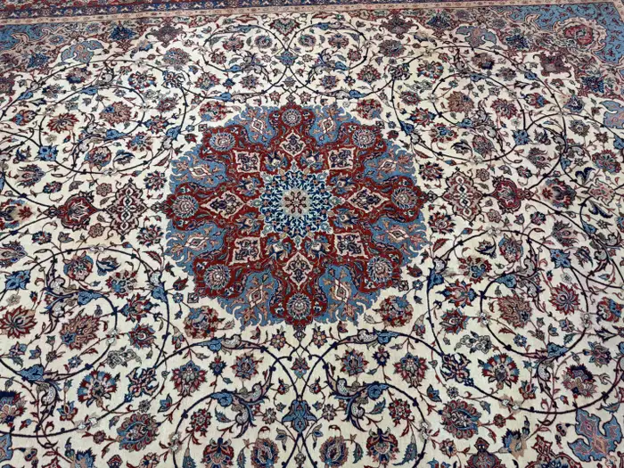 Extremely Fine Semi-Antique Persian Isfahan Rug - Image 14