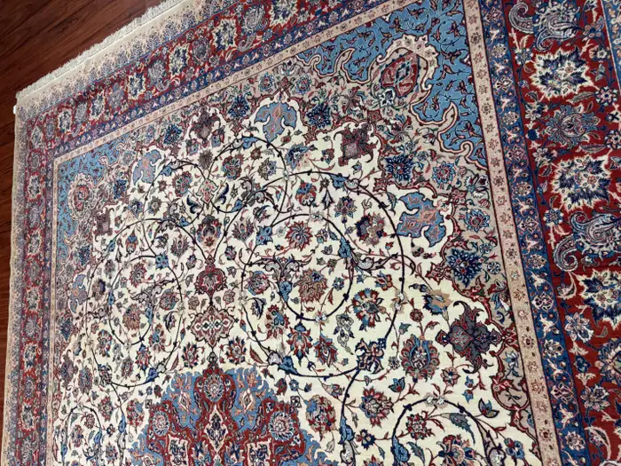 Extremely Fine Semi-Antique Persian Isfahan Rug - Image 15