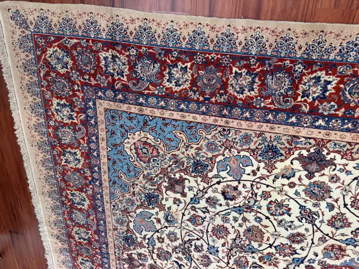 Extremely Fine Semi-Antique Persian Isfahan Rug - Image 16