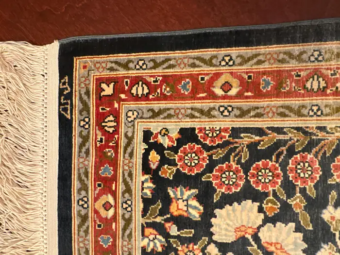 Extremely Fine Turkish Hereke Silk Rug - Image 6