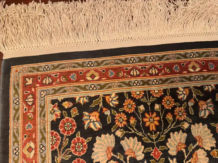 Extremely Fine Turkish Hereke Silk Rug - Image 7