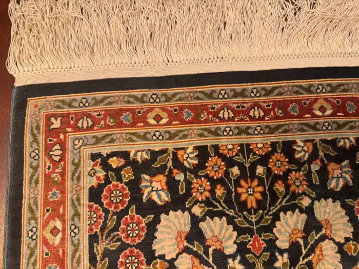 Extremely Fine Turkish Hereke Silk Rug - Image 9